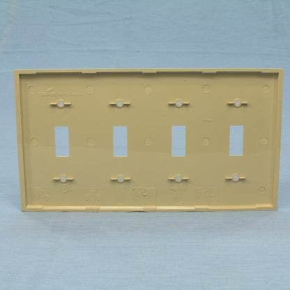 Cooper 5154V Ivory 4-Gang Switch Cover Unbreakable Nylon Wallplate Switchplate