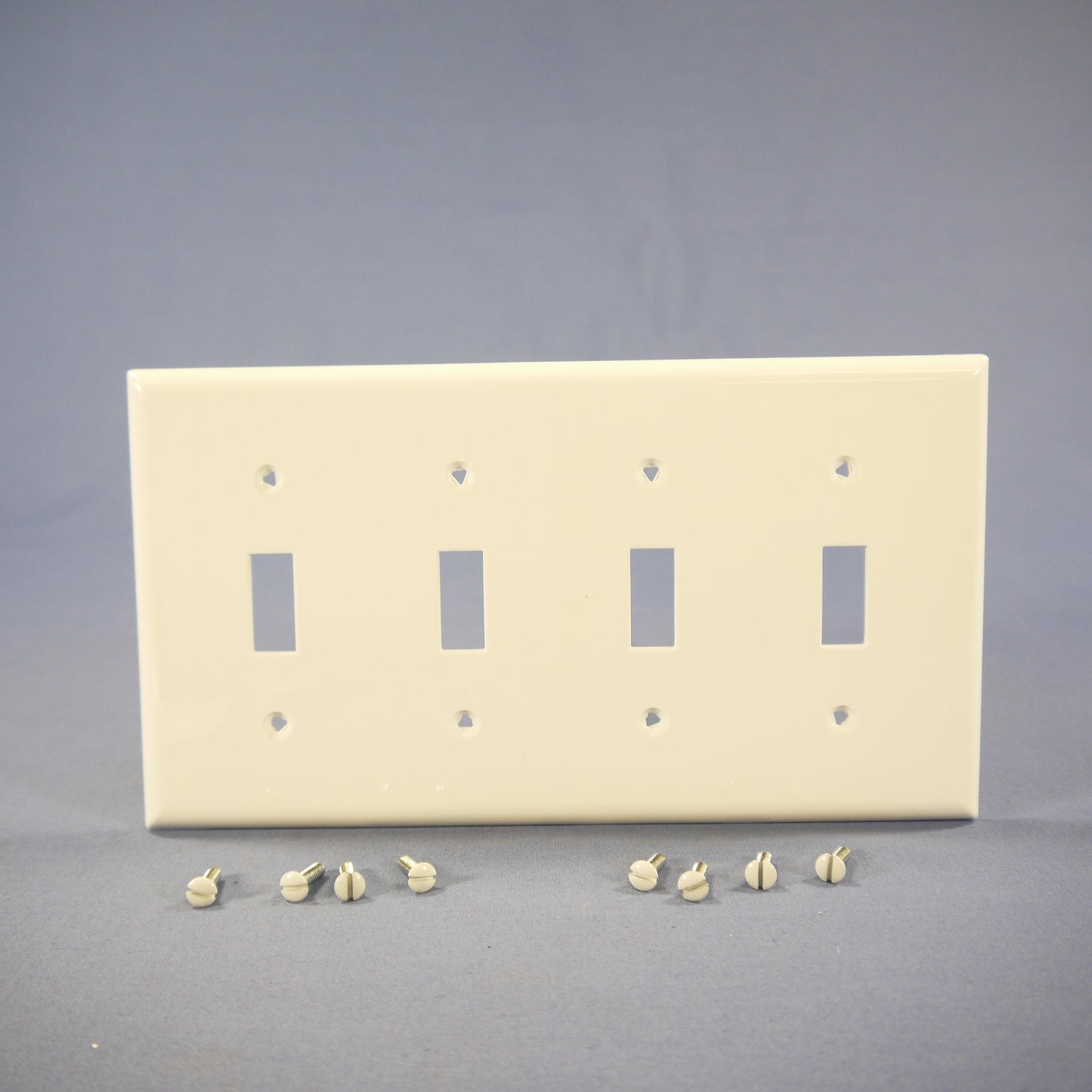 Cooper 5154W White 4-Gang Switch Cover Unbreakable Nylon Wallplate Switchplate