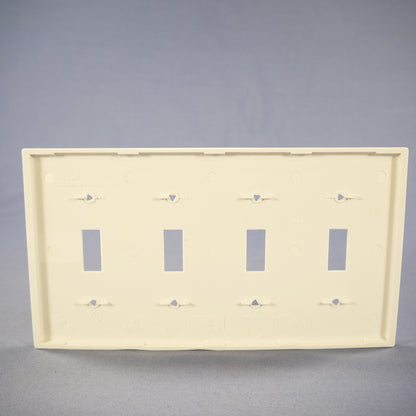 Cooper 5154W White 4-Gang Switch Cover Unbreakable Nylon Wallplate Switchplate