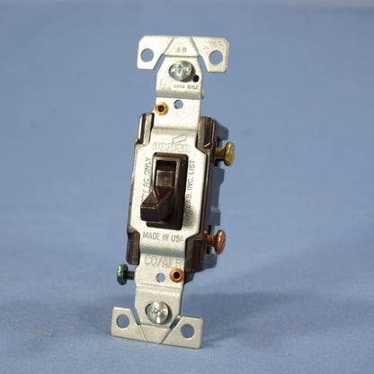 Cooper Brown 3-Way Toggle Wall Light Switch CO/ALR Aluminum Wiring 15A 5223-7B