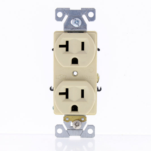 Cooper Ivory Specification Grade Duplex Receptacle NO GUARD 5-20R 20A Bulk 5352V