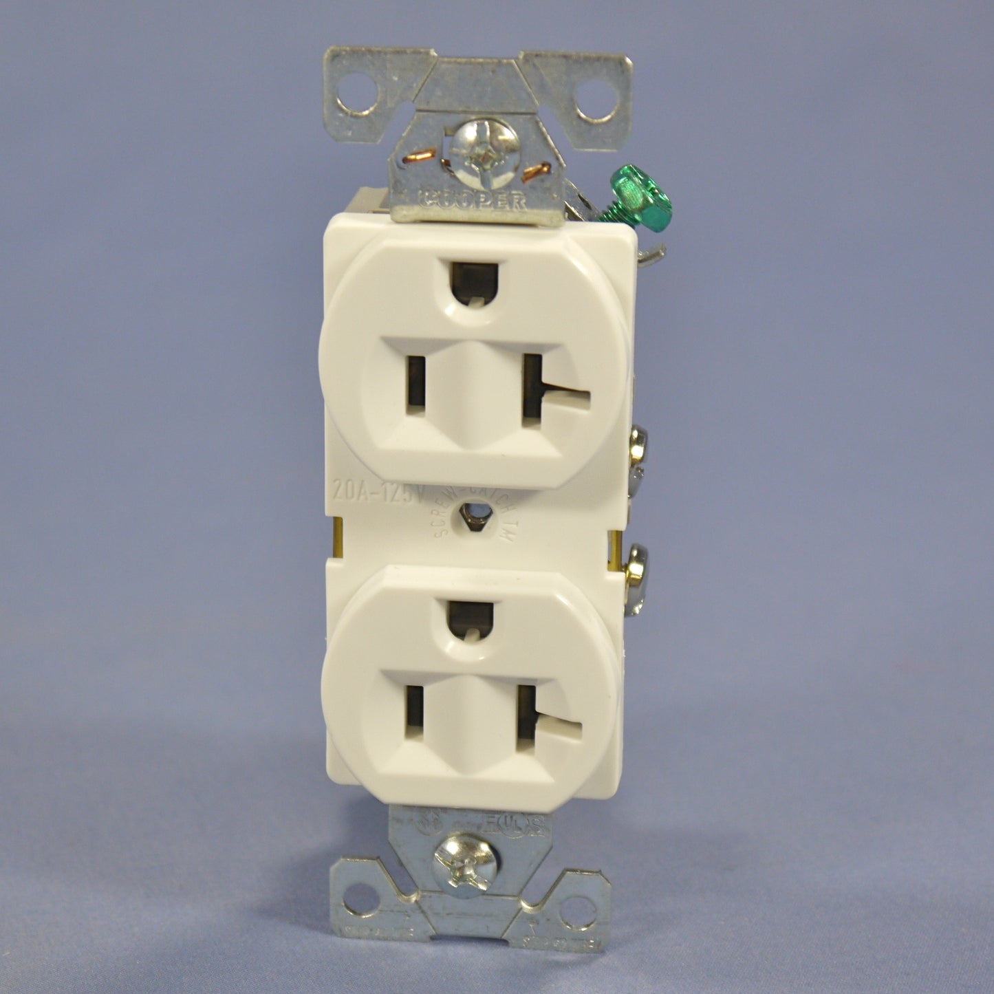 Cooper 5362W White Industrial Grade Duplex NEMA 5-20R 20A Receptacle Outlet