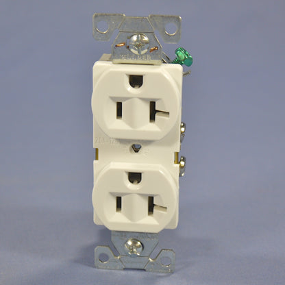 Cooper 5362W White Industrial Grade Duplex NEMA 5-20R 20A Receptacle Outlet