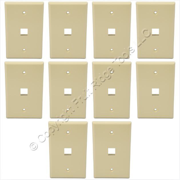 Cooper 5510A Almond 1-Gang Mid-Size 1-Port Thermoplastic Nylon Wallplates 10pcs
