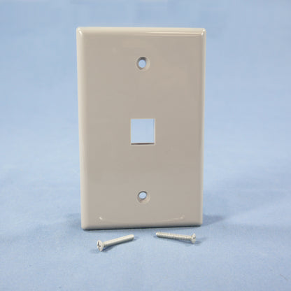 Cooper 5510GY-MSP Gray 1-Gang Mid-Size Flush 110 Style 1-Port Nylon Wallplate