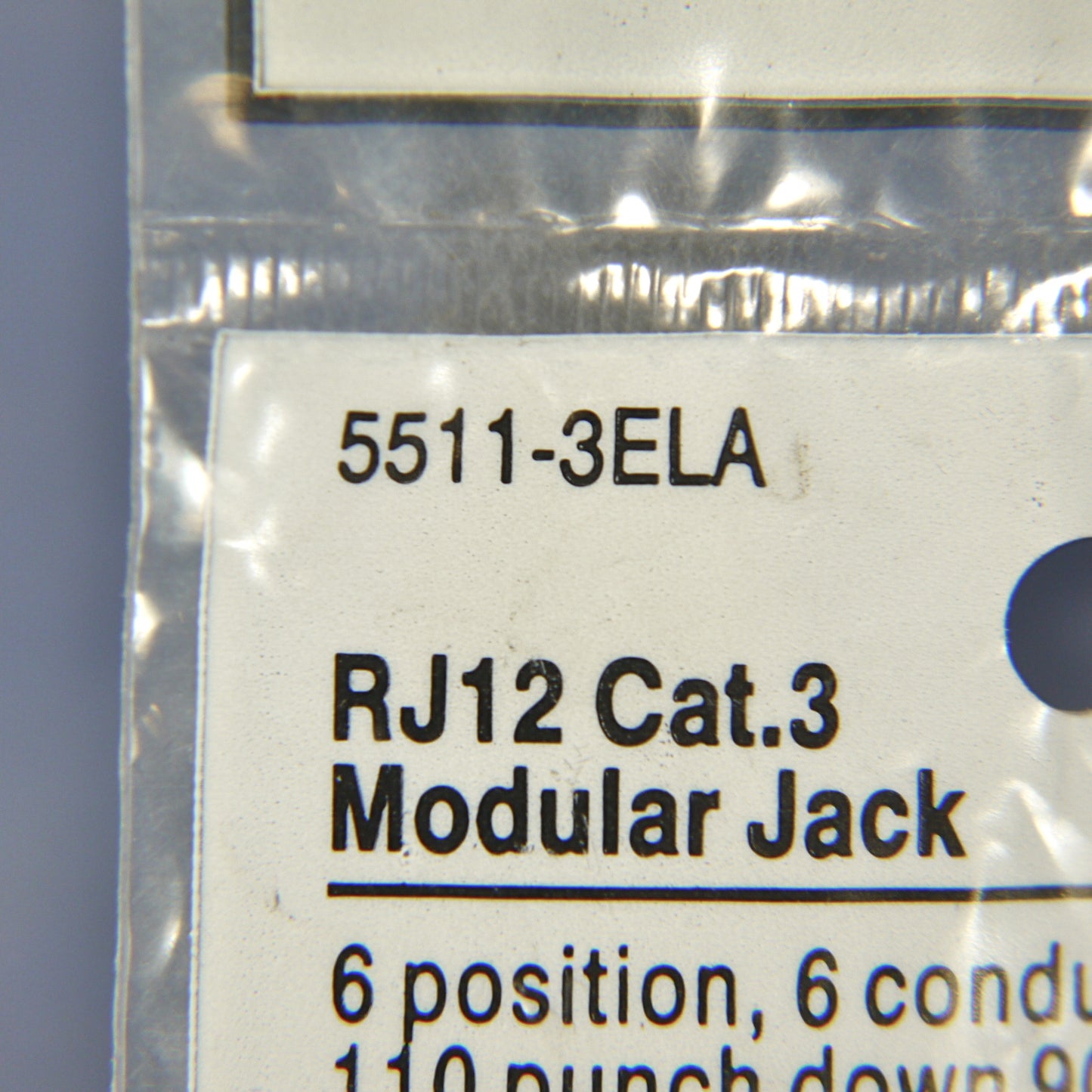 Cooper 5511-3ELA Lt Almond Cat 3e 6-Wire USOC 110 Style Modular Phone/Data Jack