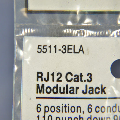 Cooper 5511-3ELA Lt Almond Cat 3e 6-Wire USOC 110 Style Modular Phone/Data Jack