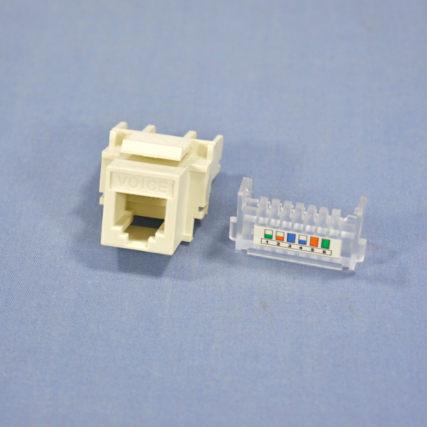 Cooper 5511-3ELA Lt Almond Cat 3e 6-Wire USOC 110 Style Modular Phone/Data Jack