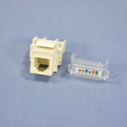 Cooper 5511-3ELA Lt Almond Cat 3e 6-Wire USOC 110 Style Modular Phone/Data Jack