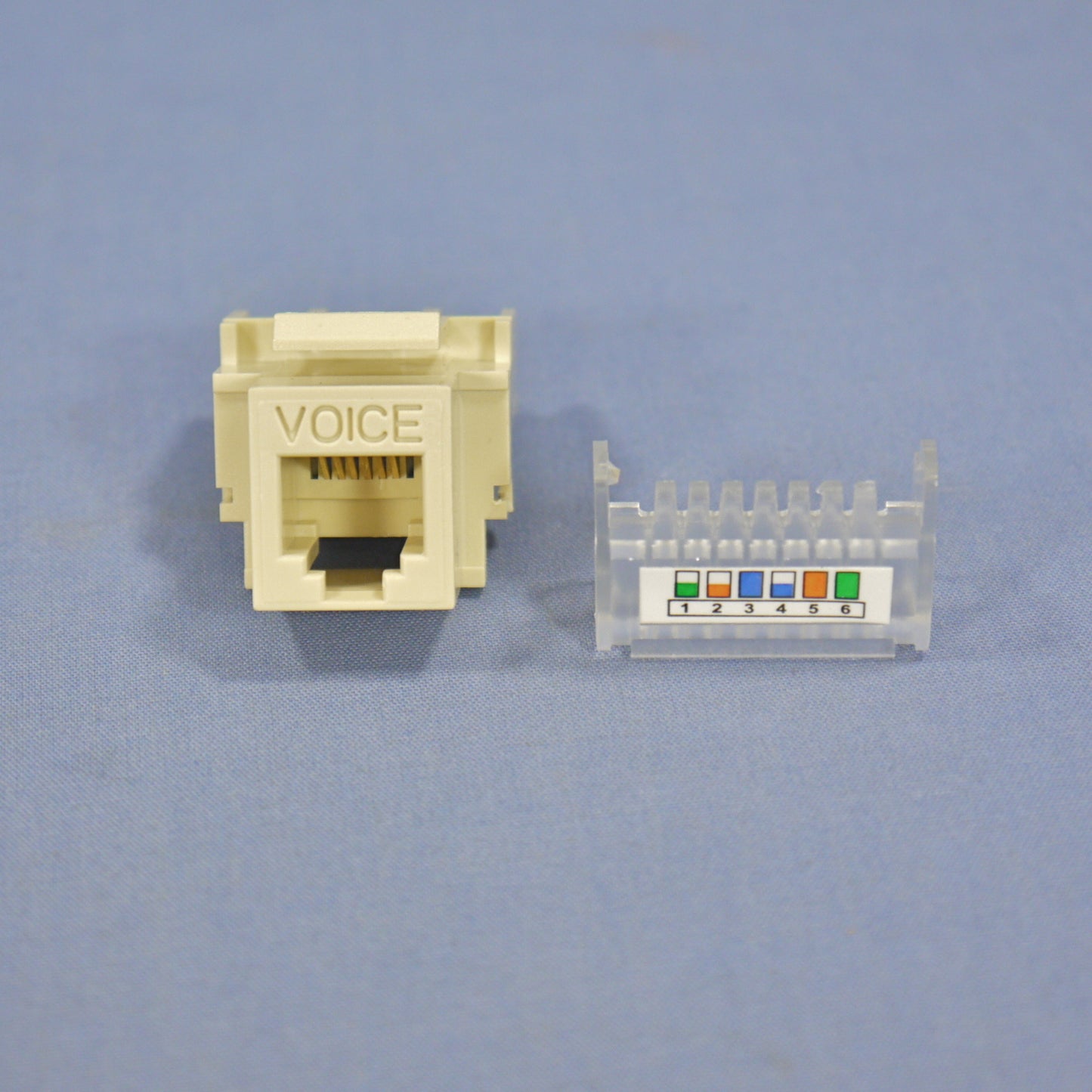 Cooper 5511-3EV Ivory Cat3e Snap-In 110 Style 6Wire USOC Modular Phone/Data Jack