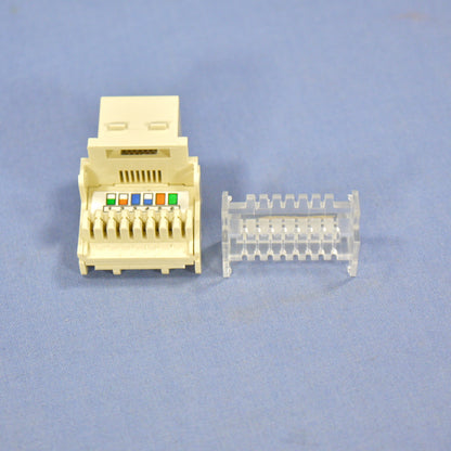 Cooper 5511-3EV Ivory Cat3e Snap-In 110 Style 6Wire USOC Modular Phone/Data Jack