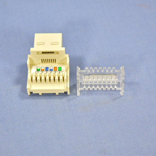 Cooper 5511-3EV Ivory Cat3e Snap-In 110 Style 6Wire USOC Modular Phone/Data Jack