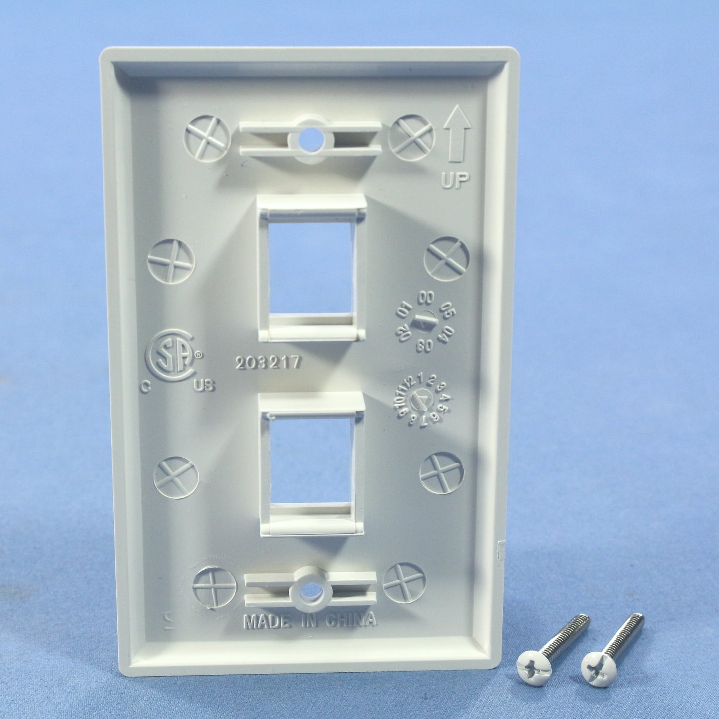 Cooper 5520-5EW White 1-Gang Modular 2-Port Thermoplastic Nylon Wallplates 25pcs