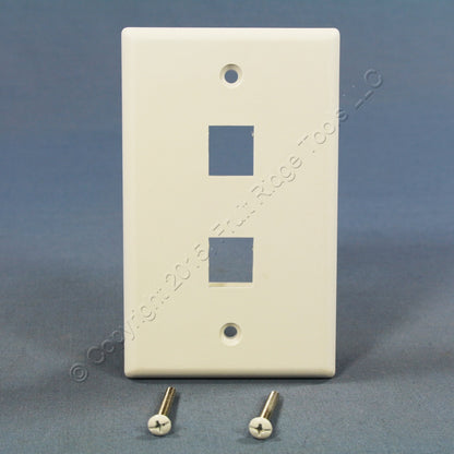 Cooper 5520-5EW White 1-Gang Flush Mount Modular 2-Port Thermoplastic Wallplate