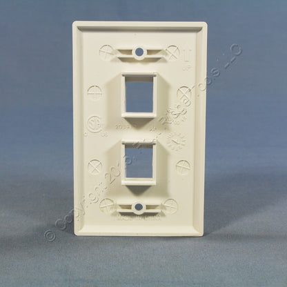 Cooper 5520-5EW White 1-Gang Flush Mount Modular 2-Port Thermoplastic Wallplate