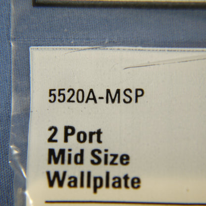 Cooper 5520A-MSP Almond Mid Size Flush 110 Style 2-Port Thermoplastic Wallplate