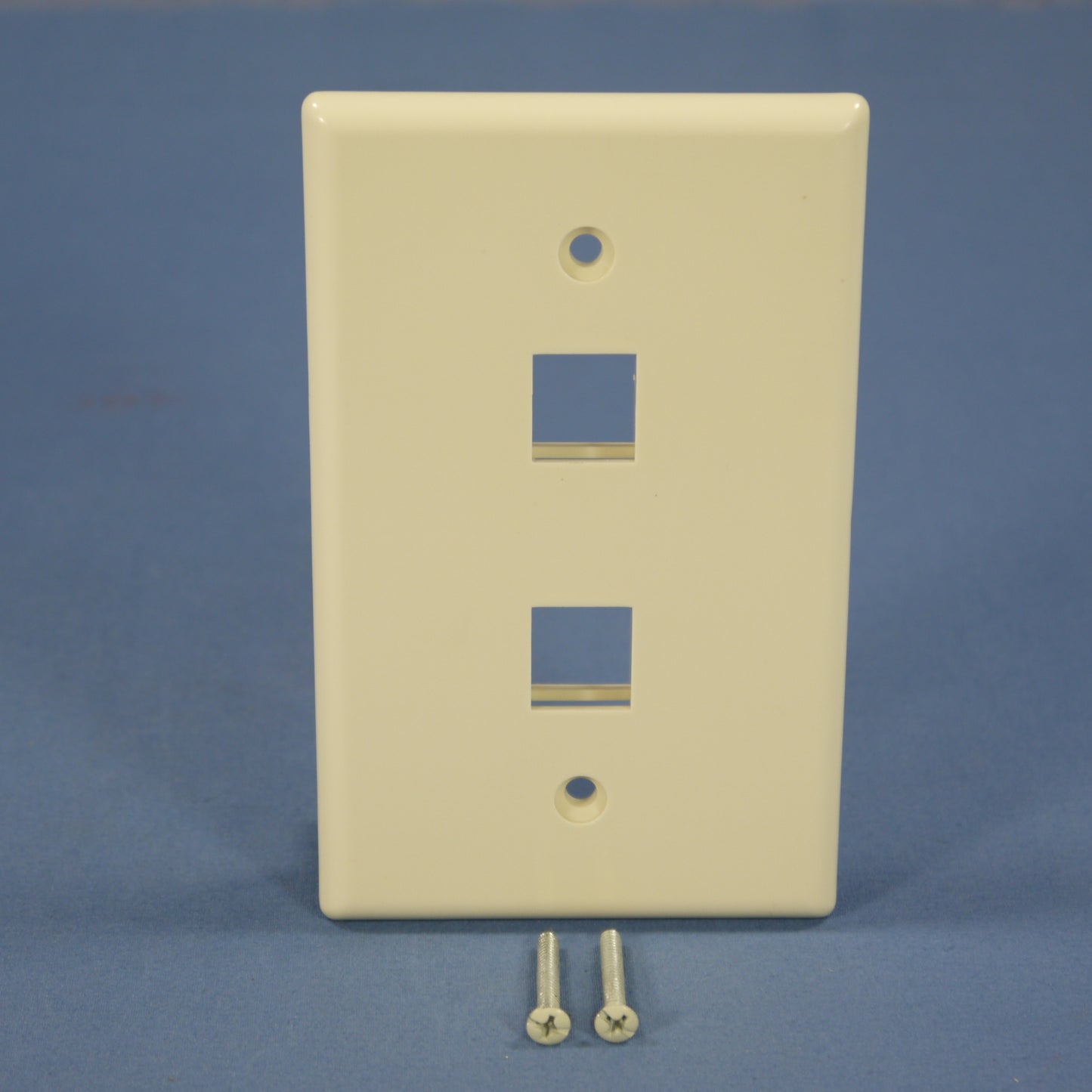Cooper 5520A-MSP Almond Mid Size Flush 110 Style 2-Port Thermoplastic Wallplate