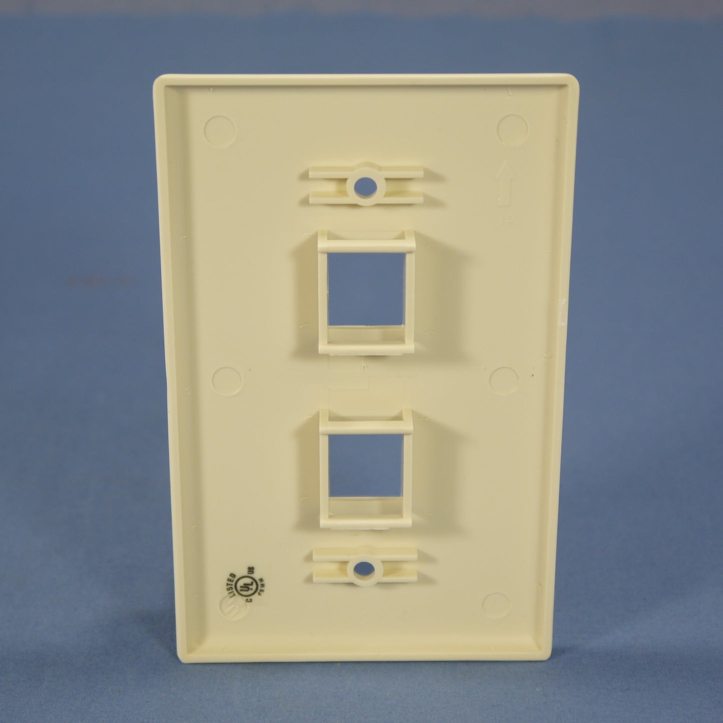 Cooper 5520A-MSP Almond Mid Size Flush 110 Style 2-Port Thermoplastic Wallplate