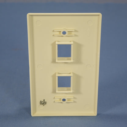 Cooper 5520A-MSP Almond Mid Size Flush 110 Style 2-Port Thermoplastic Wallplate