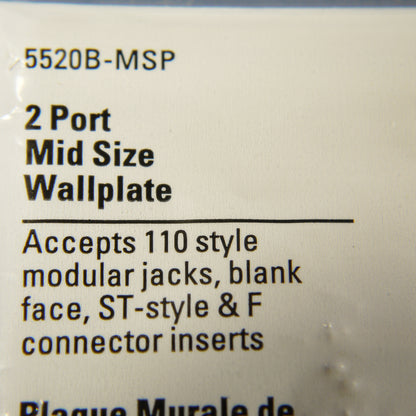 Cooper 5520B-MSP Brown 1-Gang Mid-Size Flush 110 Style 2-Port Nylon Wallplate