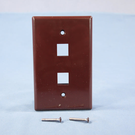 Cooper 5520B-MSP Brown 1-Gang Mid-Size Flush 110 Style 2-Port Nylon Wallplate