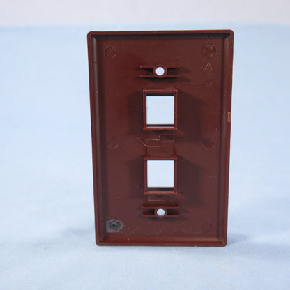 Cooper 5520B-MSP Brown 1-Gang Mid-Size Flush 110 Style 2-Port Nylon Wallplate