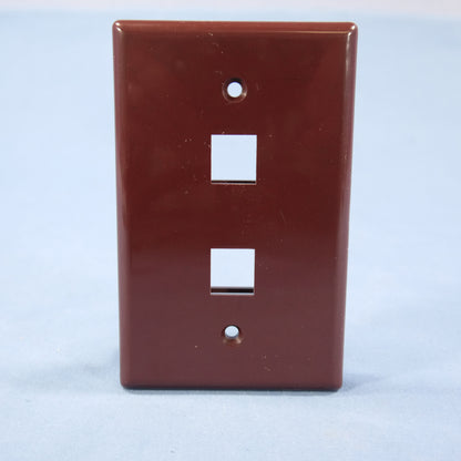 Cooper 5520B-MSP Brown 1-Gang Mid-Size Flush 110 Style 2-Port Nylon Wallplate
