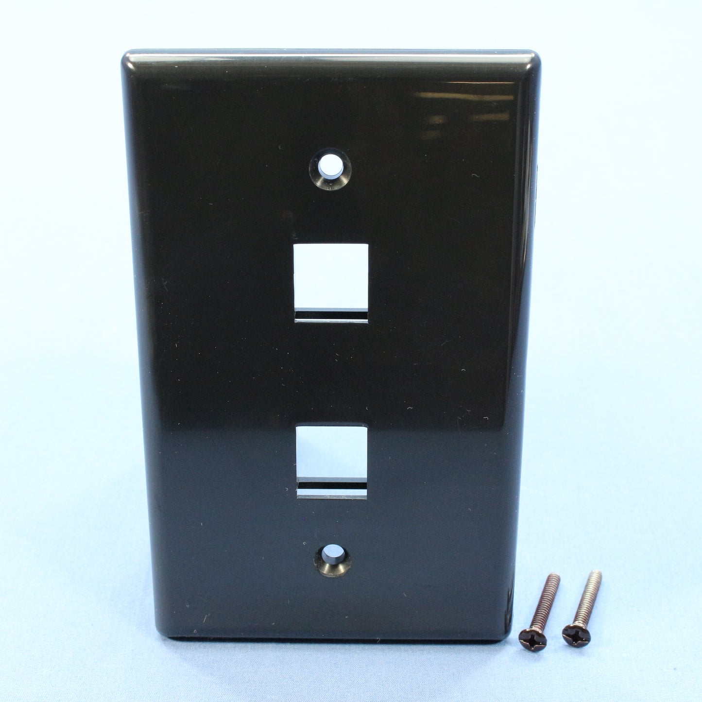 Cooper 552BK-SP Black 1-Gang Mid-Size 2-Port Modular Nylon Wallplate Flush Mount
