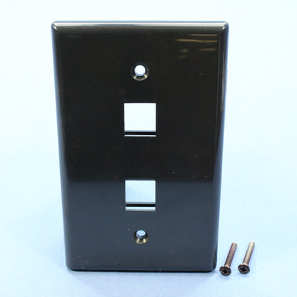 Cooper 552BK-SP Black 1-Gang Mid-Size 2-Port Modular Nylon Wallplate Flush Mount