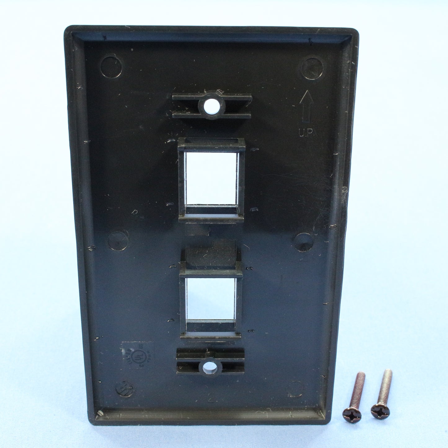 Cooper 552BK-SP Black 1-Gang Mid-Size 2-Port Modular Nylon Wallplate Flush Mount