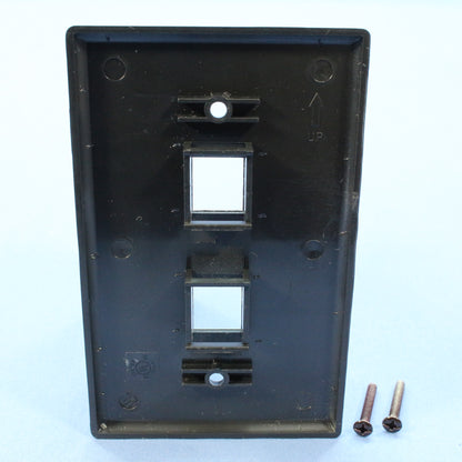 Cooper 552BK-SP Black 1-Gang Mid-Size 2-Port Modular Nylon Wallplate Flush Mount