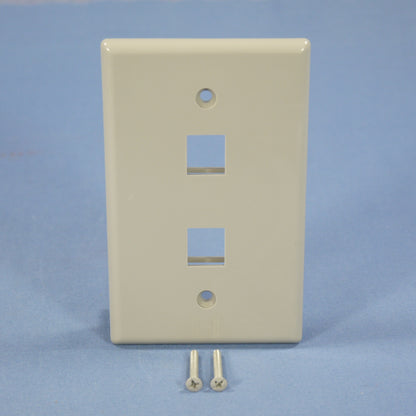 Cooper 5520GY-MSP Gray 1-Gang Mid-Size 2-Port Thermoplastic Nylon Wallplate