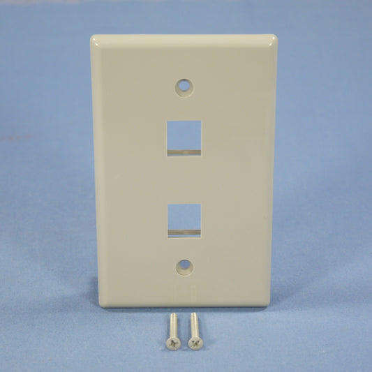 Cooper 5520GY-MSP Gray 1-Gang Mid-Size 2-Port Thermoplastic Nylon Wallplate