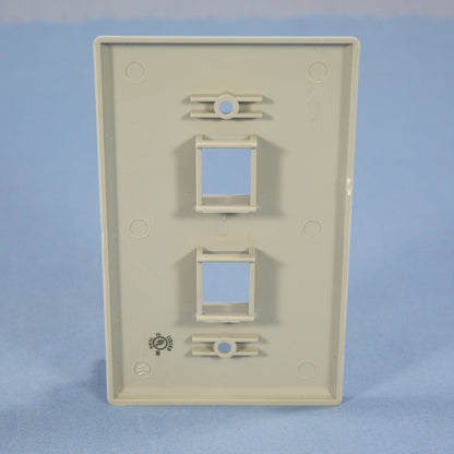 Cooper 5520GY-MSP Gray 1-Gang Mid-Size 2-Port Thermoplastic Nylon Wallplate