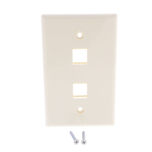 Cooper 5520V-MSP Ivory 1-Gang 2-Port Unbreakable Nylon Mid-Size Wallplate Cover