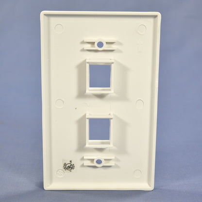 Cooper 5520W-MSP White 1-Gang Midsize Modular 2-Port Nylon Wallplate Flush Mount
