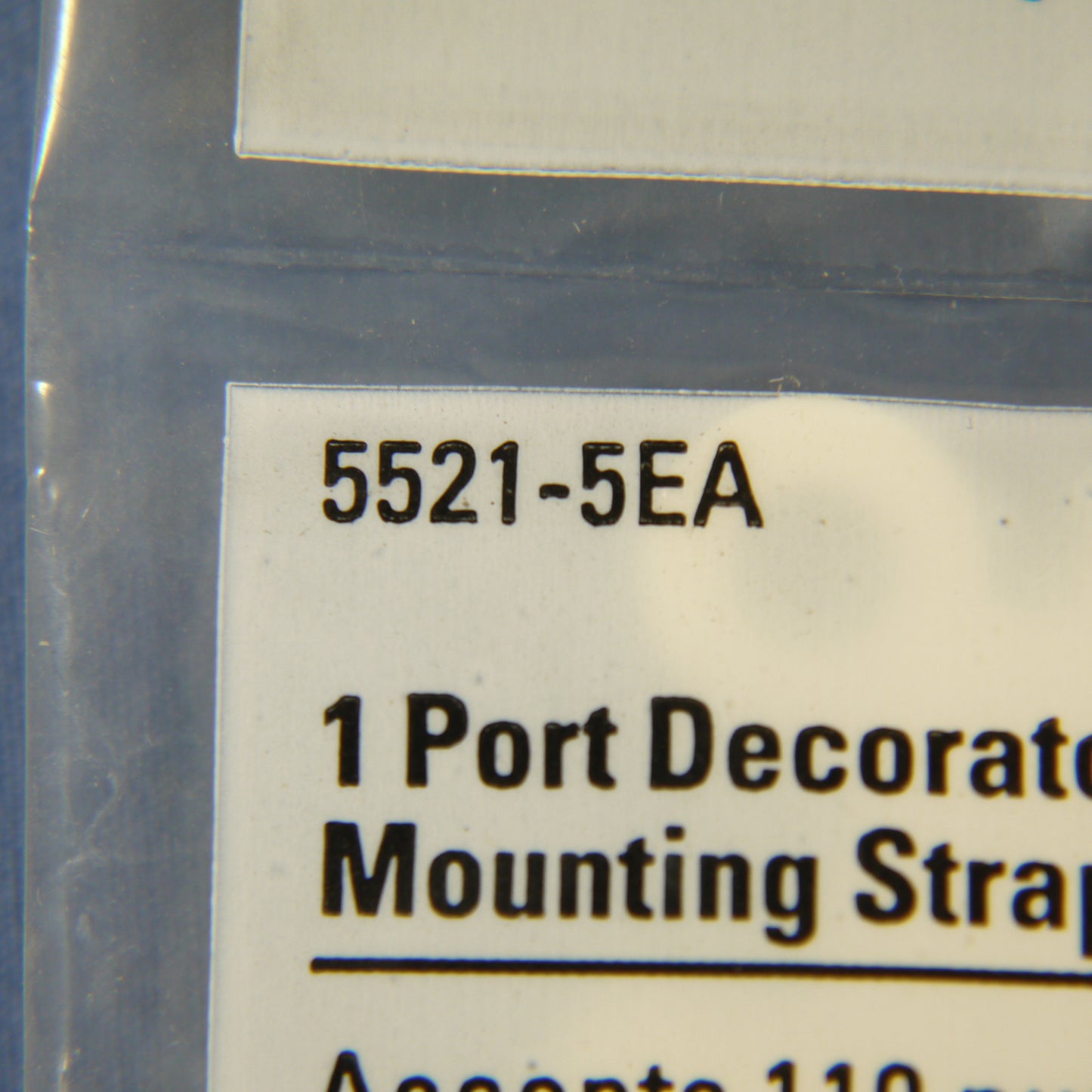 Cooper 5521-5EA Almond 1-Port 110 Style Decorator Mounting Strap Cover Insert