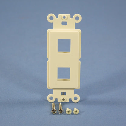 Cooper 5522-5EA Almond 2-Port Decorator Mounting Strap Wallplate Cover Insert
