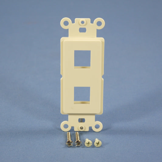 Cooper 5522-5EA Almond 2-Port Decorator Mounting Strap Wallplate Cover Insert