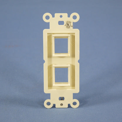 Cooper 5522-5EA Almond 2-Port Decorator Mounting Strap Wallplate Cover Insert