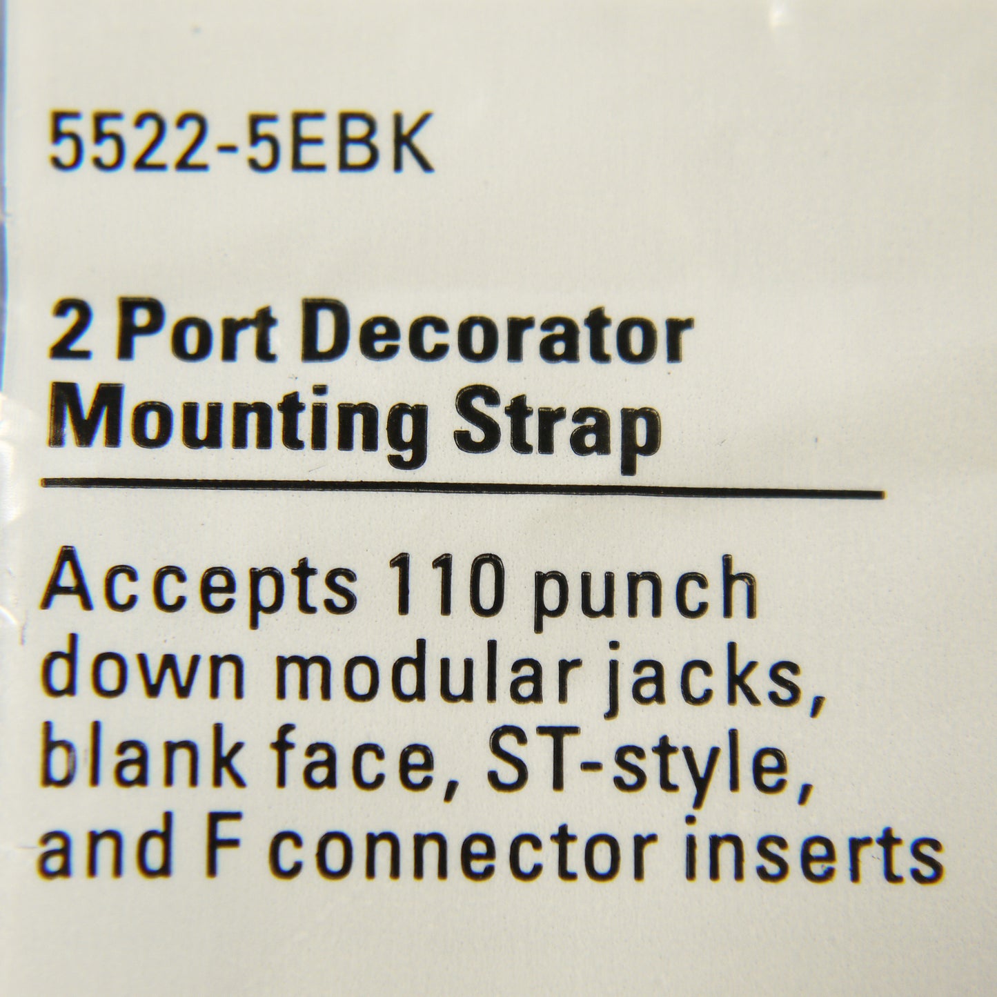Cooper 5522-5EBK Black 1-Gang 2-Port Thermoplastic Unbreakable Wallplate Cover