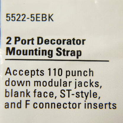 Cooper 5522-5EBK Black 1-Gang 2-Port Thermoplastic Unbreakable Wallplate Cover