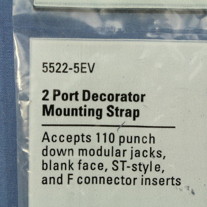 Cooper 5522-5EV Ivory 2-Port Decorator Mounting Strap Wallplate Cover Insert