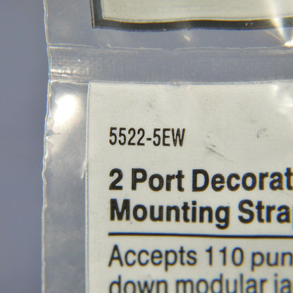 Cooper 5522-5EW White 2-Port Decorator 110 Style Modular Insert Mounting Strap