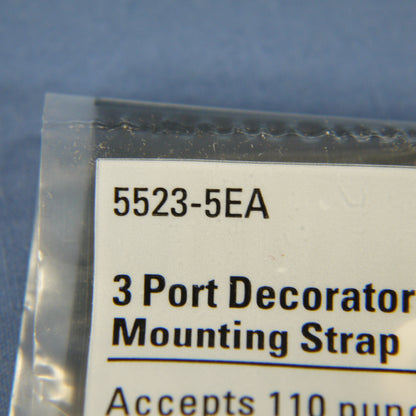 Cooper 5523-5EA Almond 3-Port Decorator Mounting Strap Wallplate Cover Insert