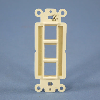 Cooper 5523-5EA Almond 3-Port Decorator Mounting Strap Wallplate Cover Insert