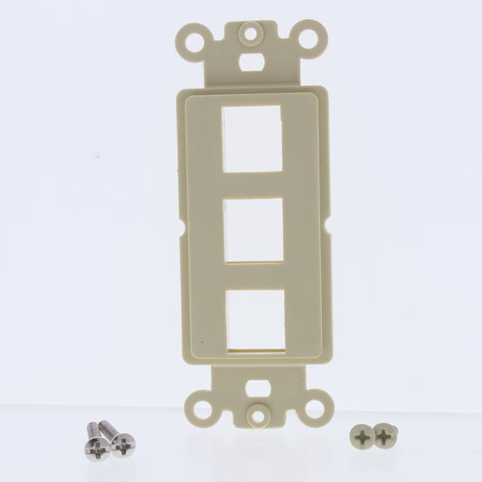 Cooper 5523-5EV Ivory 1-Gang 3-Port Unbreakable Decorator Insert Wallplate Cover