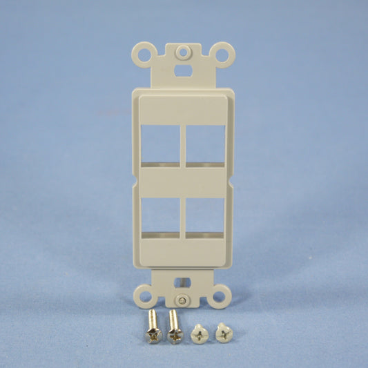 Cooper 5524-5EGY Gray 1-Gang 4-Port Thermoplastic Unbreakable Wallplate Cover