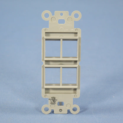 Cooper 5524-5EGY Gray 1-Gang 4-Port Thermoplastic Unbreakable Wallplate Cover