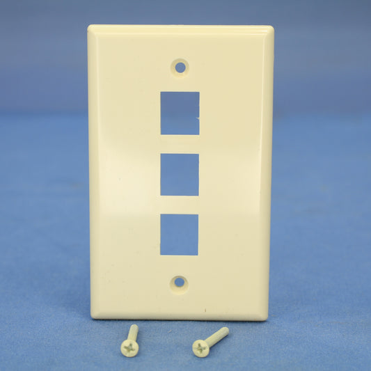 Cooper 5530-5EA Almond 1-Gang Modular 3-Port Nylon Cover Wallplate Flush Mount